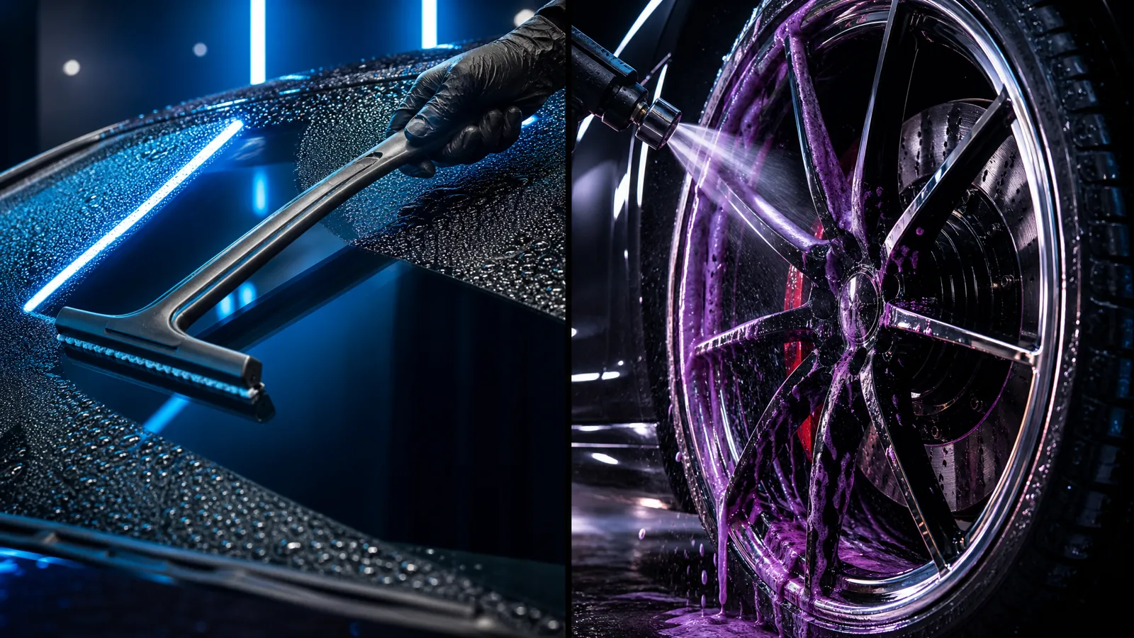 Detalle premium de carrocería pulida y encerada en Löwe Imperium Detailing